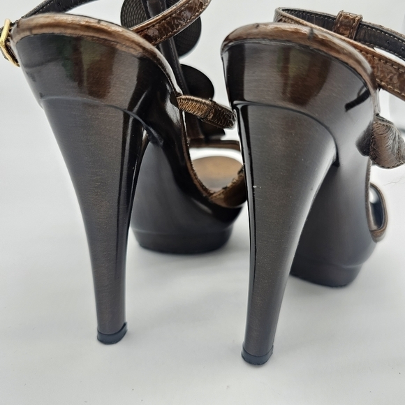 Women's Bronze Strappy High Heel Sandals, Size 5.5 - Picture 8 of 10